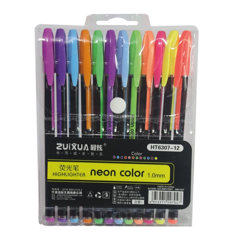 [HT-6307-12] Boligrafo de 12 Colores Neon